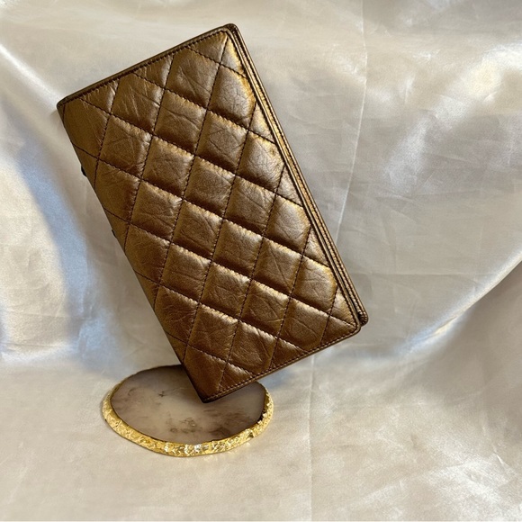 Chanel Cambon Bronze Gold CC Logo Long Wallet - Picture 2 of 12